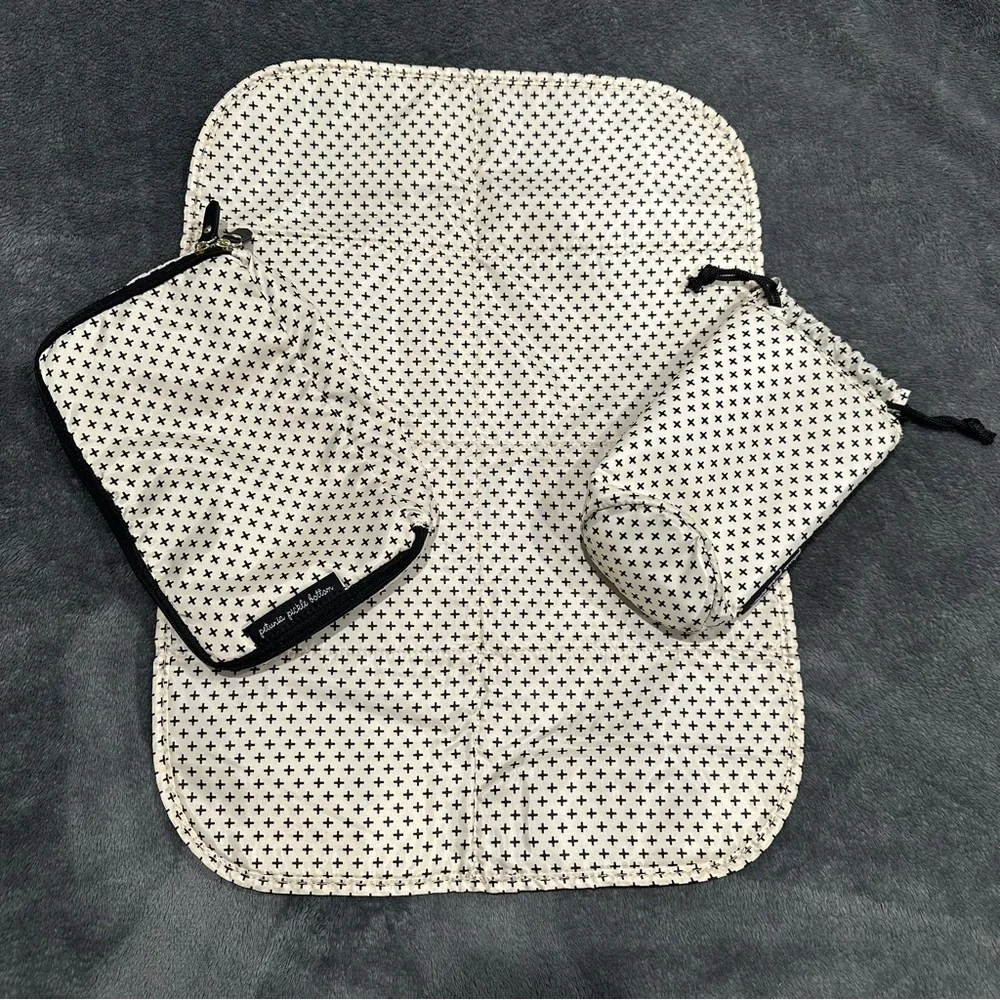 Petunia Pickle Botton Diaper Bag‎ Backpack Blush Pink Quilted Satin Fabric